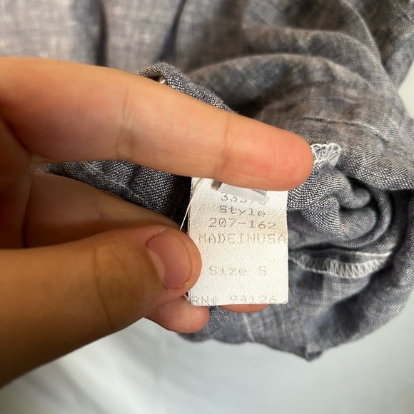 CP Shades Chambray Linen Tunic in Blue/Grey Size S - Picture 5 of 5